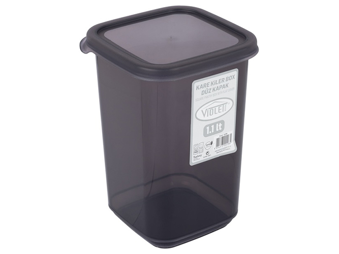 Контейнер для сыпучих Violet House Transparent Black, 1,1л, 8690068596434