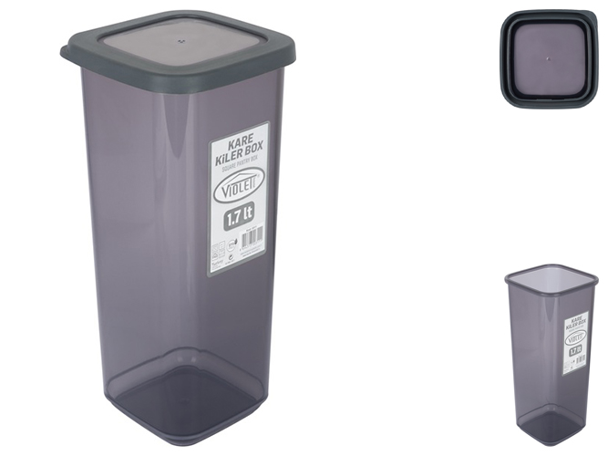 Контейнер для сипучих Violet House 0311 Transparent Black, 1,7л, 8690068596472