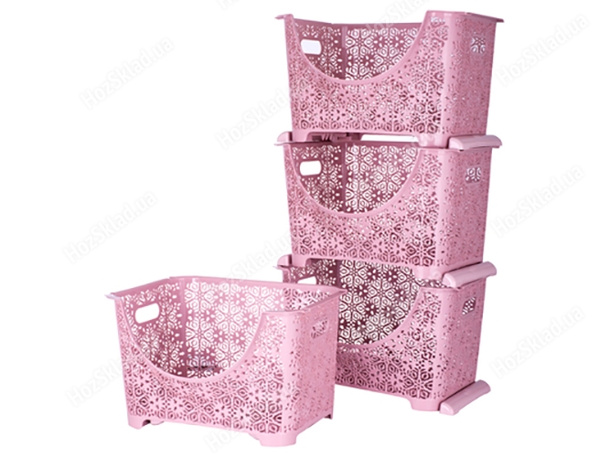 Набір кошиків Violet House Ажур Powder, 36х27х88см (ціна за набір 4шт) 2065799260019