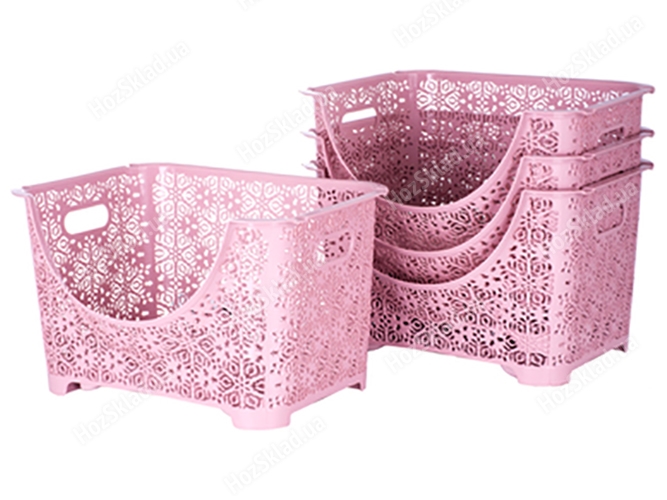 Набір кошиків Violet House Ажур Powder, 36х27х88см (ціна за набір 4шт) 2065799260019