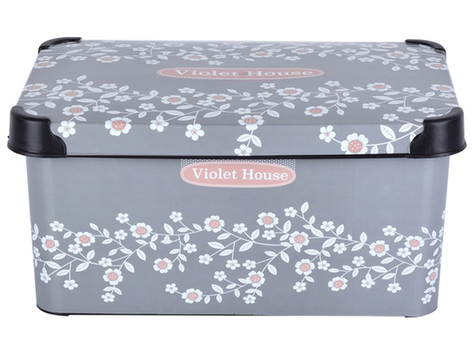 Кошик Violet House Decor Antracite Flower, 5л, 8690068228984