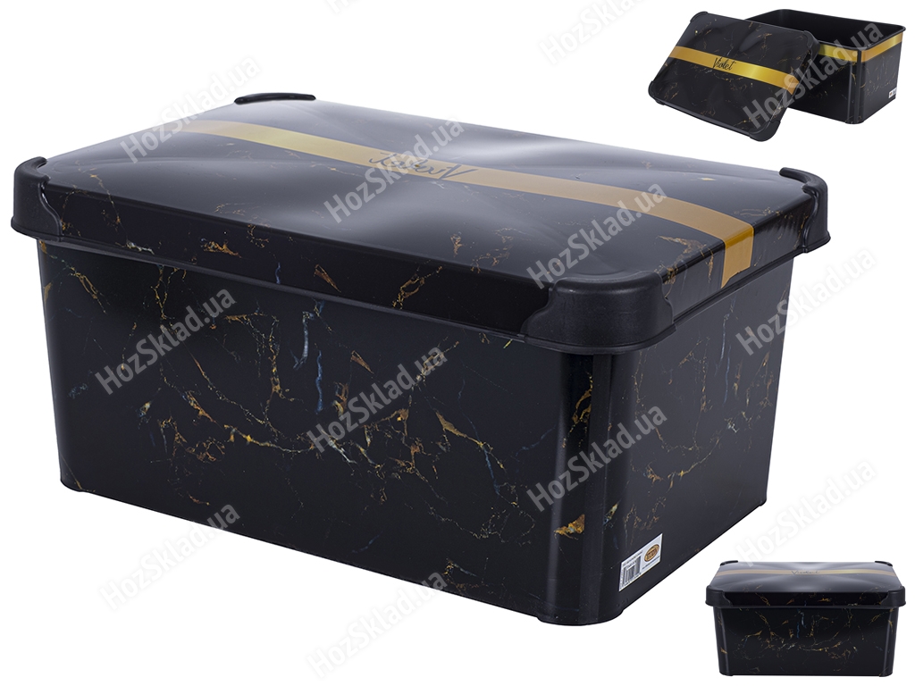 Контейнер Violet House Decor Marble Black, 10л, 8690066381353