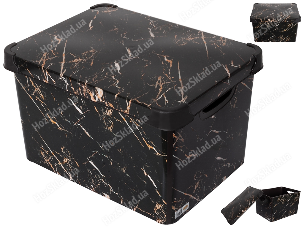 Контейнер Violet House Decor Marble Black, 20л, 8690066733558