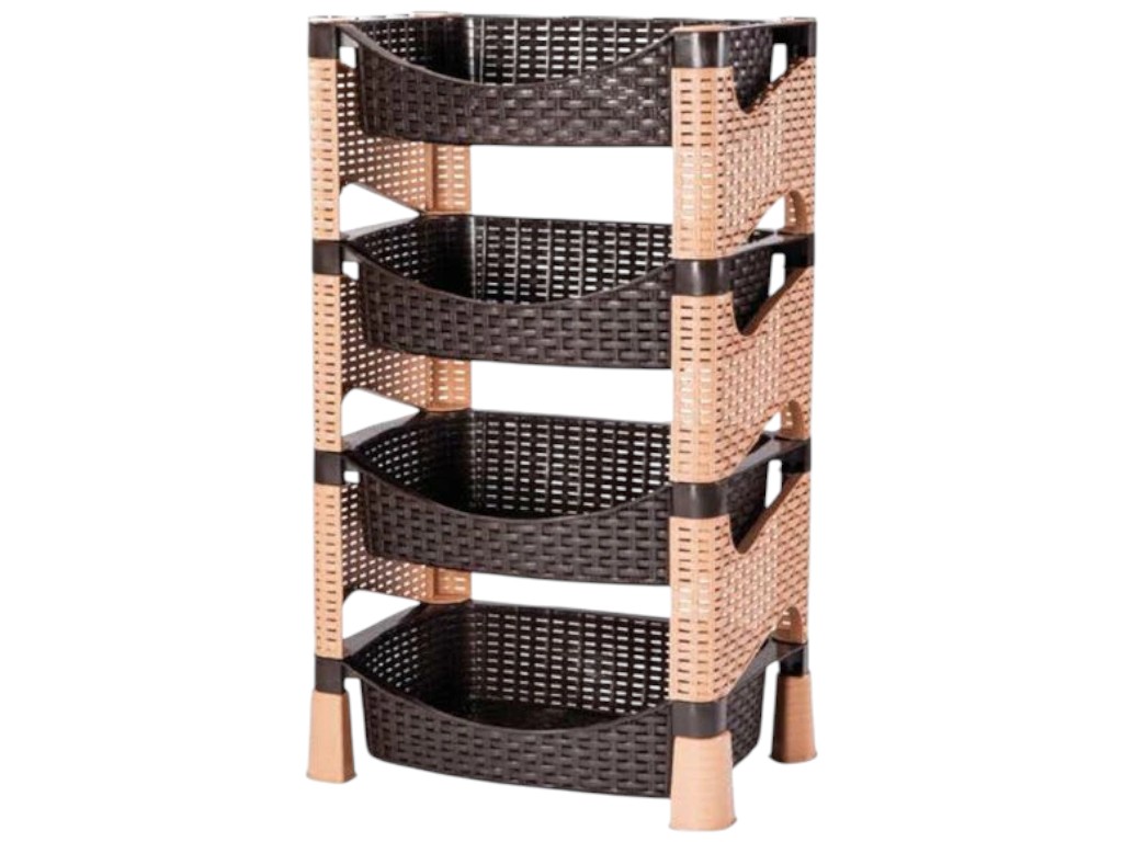 Этажерка Violet House Rattan Galaxy, 4-х ярусная, полипропилен, 77,5×45×30,5см, цвет коричневый