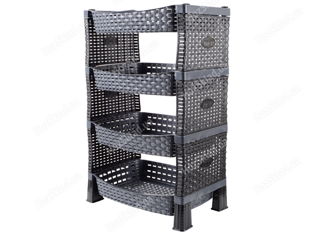 Этажерка Violet House Роттанг Эко Anthracite, для овощей, 4 яруса, 8690069075129