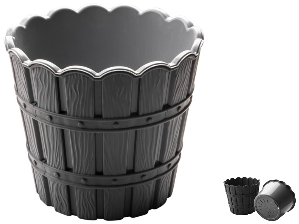 Горщик для квітів Violet House 0983 Bamboo Smart Grey, з внутрішньою вставкою, 3л, 8690069935690