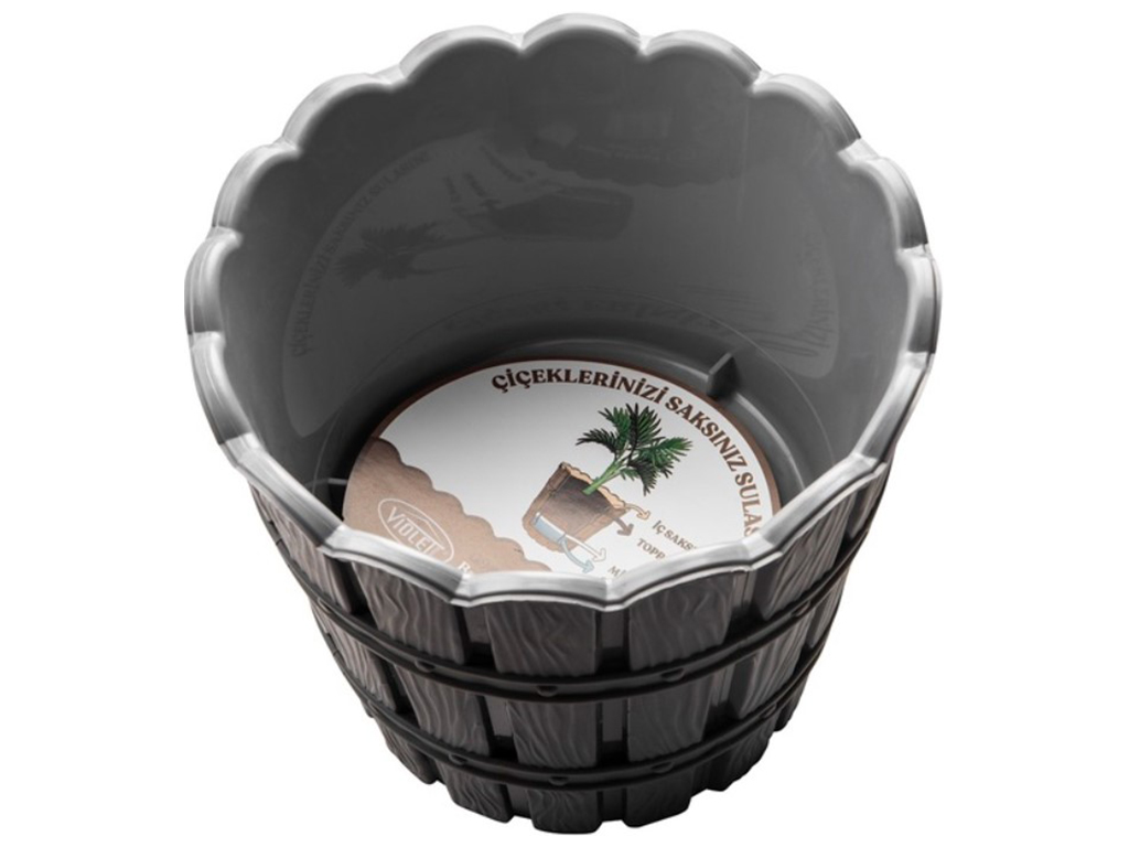 Горщик для квітів Violet House 0983 Bamboo Smart Grey, з внутрішньою вставкою, 3л, 8690069935690