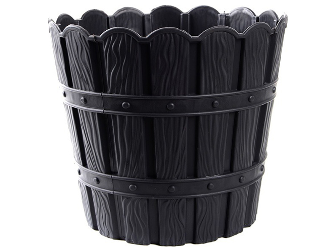 Горщик для квітів Violet House 1046 Bamboo Dark Grey, з дренажем, 3л, 8690070086060