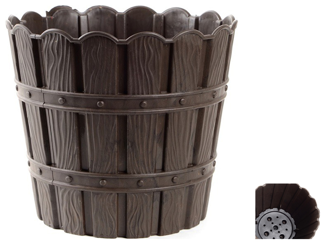 Горщик для квітів Violet House Bamboo Brown, з дренажем, 7л, 8690070086145