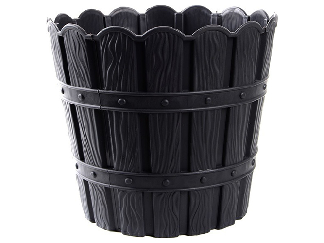 Горщик для квітів Violet House Bamboo Dark Grey, із дренажем, 7л, 8690070086152