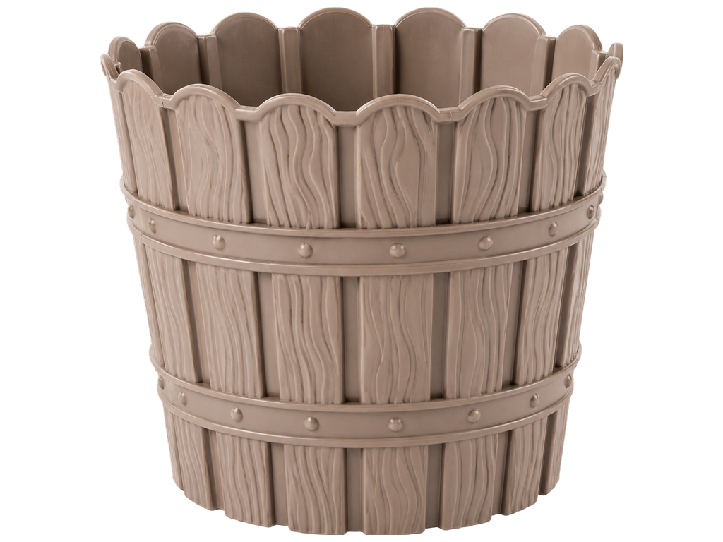 Горшок для цветов Violet House Bamboo Cream, с дренажем, кремовый, 7 л