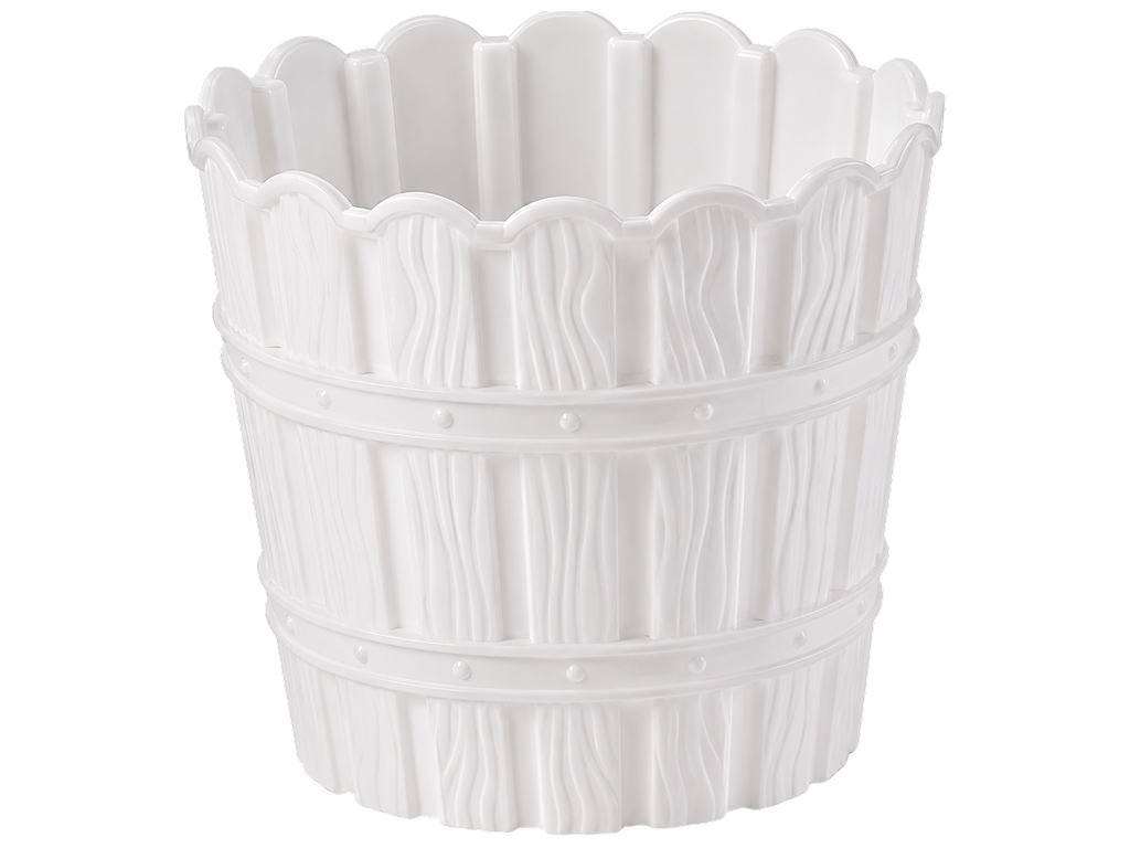 Горшок для цветов Violet House Bamboo White, с внутренним сливом, белый, 7 л