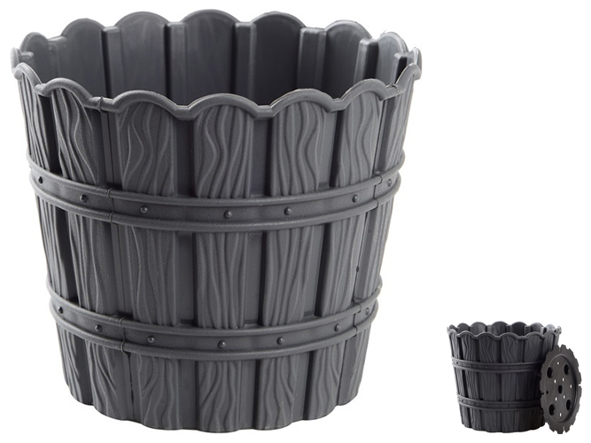 Горщик для квітів Violet House 1054 Bamboo Grey, із дренажем, 1,2л, 8690069984902