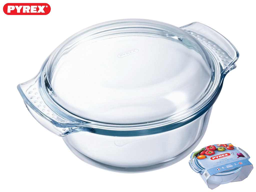 Каструля термоскло Pyrex "Classic" кругла, з кришкою 1,5л+600мл 01035