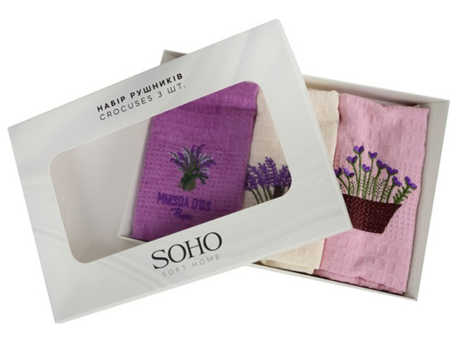 Набір рушників Soho Lavender collection, 25x50см, бавовна 100%, (ціна за набір 3шт) 6900068746749