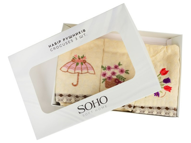 Набор полотенец Soho Crocuses, 25x50см, хлопок 100%, (цена за набор 3шт) 6900068746756