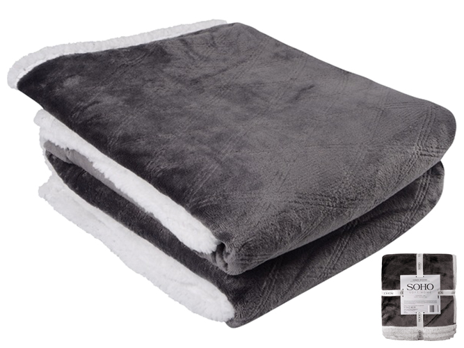 Одеяло флисовое Soho Plush hugs Graphite, 150x200см, 6900068787384