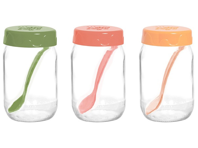 Емкость для специй Herevin Spice Jar Set With Spoon-2024 Colours MIX, с ложкой, 370мл, 8699038117198