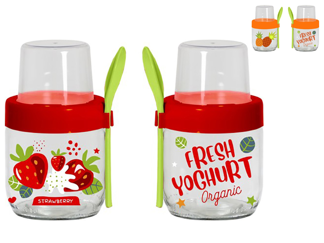 Банка Herevin Fruit-Yoghurt, с ложкой и контейнером, 425мл, 8699038076358