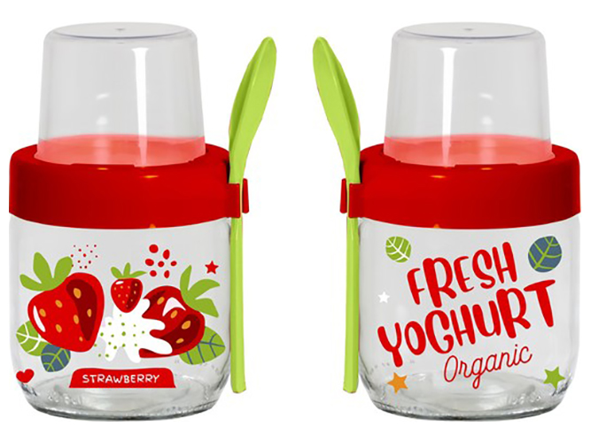 Банка Herevin Fruit-Yoghurt, с ложкой и контейнером, 425мл, 8699038076358