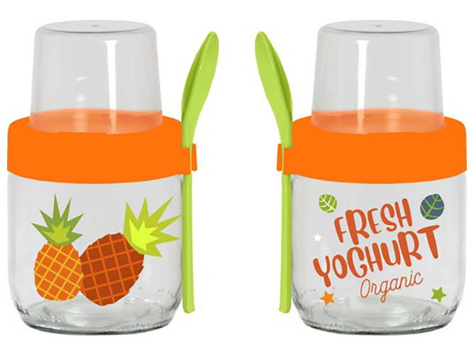 Банка Herevin Fruit-Yoghurt, с ложкой и контейнером, 425мл, 8699038076358