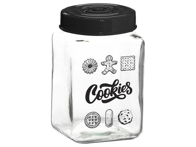 Банка Herevin Cookies, квадратна, 1,5л, 8699038091023