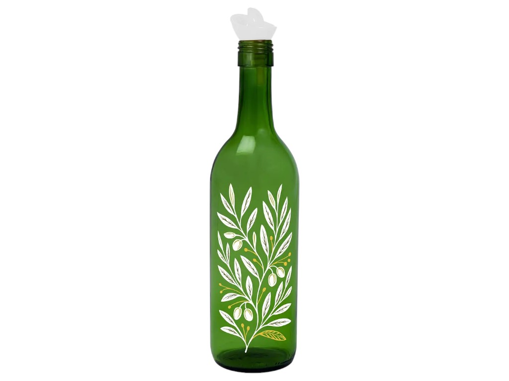 Пляшка для олії Herevin, з дозатором та кришкою, скло, 750мл, 28,1×6,7×6,7см, колір зелений