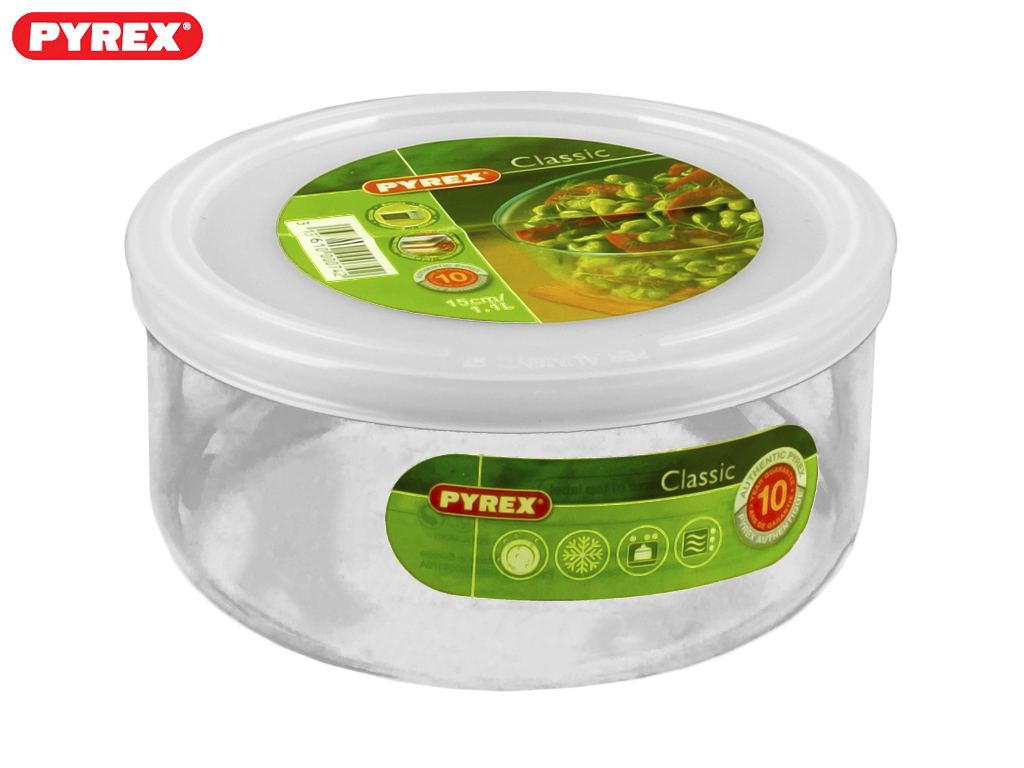 Деко термоскло Pyrex круглий з кришкою 15см 1,1л 00742