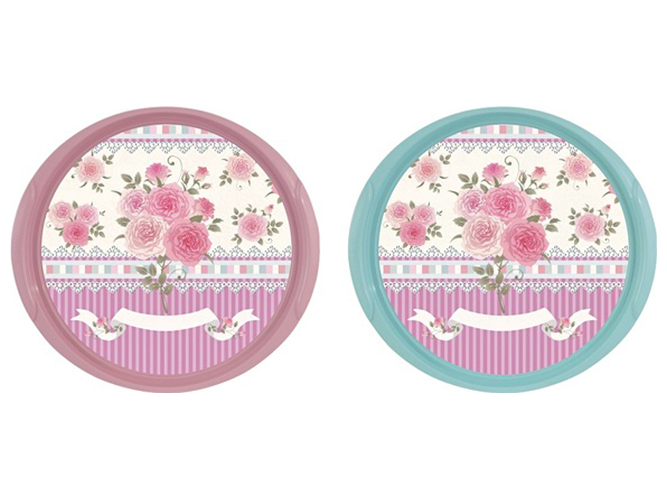 Поднос сервировочный Herevin Flowers Blue&Pink Mix, 8699038060203