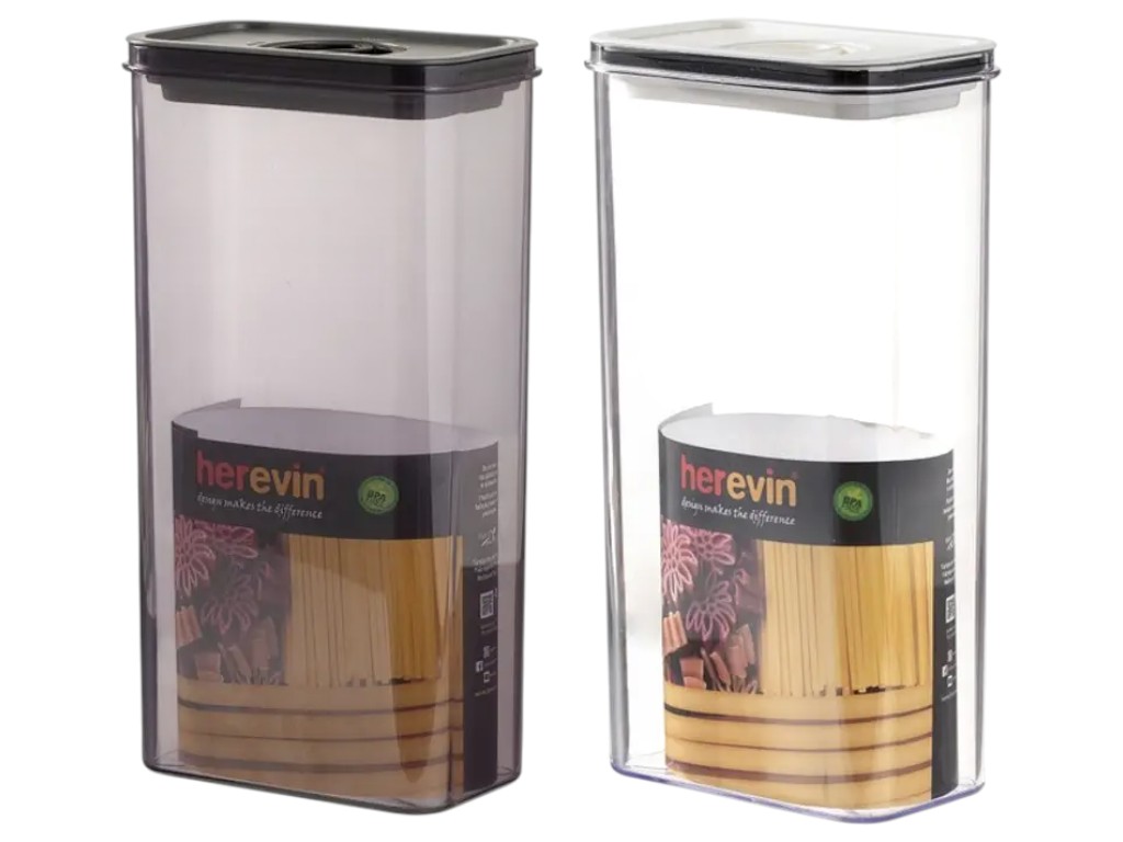 Контейнер Herevin Canister-Vacuum Lid, прямоугольный, вакуумная крышка, пластик, 3л, 29×15,3×9,5см