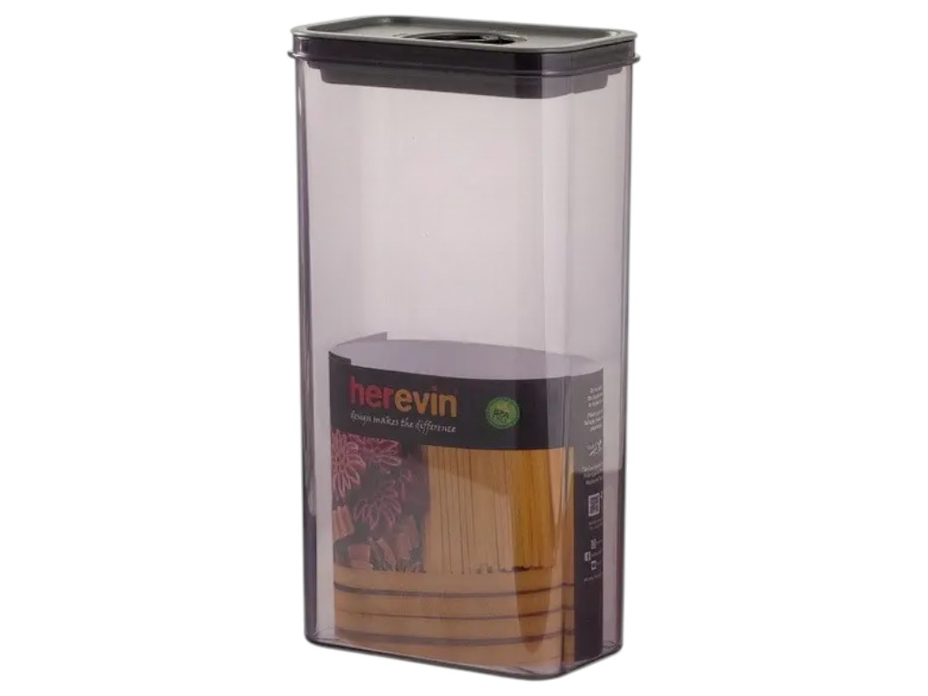 Контейнер Herevin Canister-Vacuum Lid, прямоугольный, вакуумная крышка, пластик, 3л, 29×15,3×9,5см