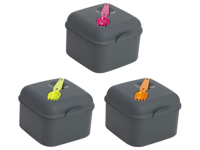 Ланчбокс з приборами Herevin Salad Box Grey Mix, 8699038077003