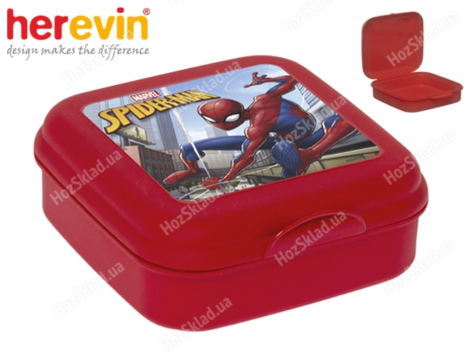 Ланч-бокс для бутербродов Herevin Spiderman 2 14х14х5см 56169