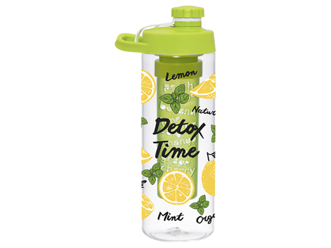 Пляшка для води Herevin Lemon-Detox Twist, 650мл, для спорту з інфузером, 8699038064638