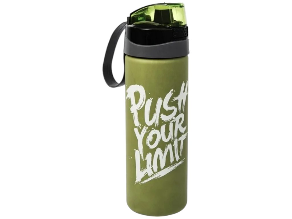 Пляшка для води Herevin Push, пластик, 750мл, 25×7×12см, колір зелений