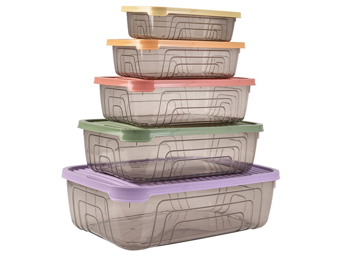 Набір контейнерів Herevin Rectangular Storage Bowl Set-2024 Colours, 350мл, 5шт, 8699038114470