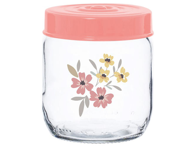 Банка Herevin Pink Flowers, 425мл, 8699038110045