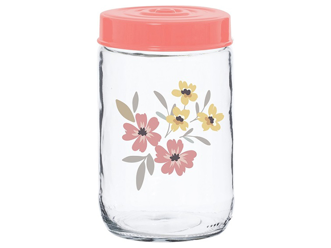 Банка Herevin Pink Flowers, 600мл, 8699038110052