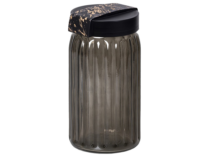 Банка Herevin Embossed Black Marble, 1,7л, 8699038093485