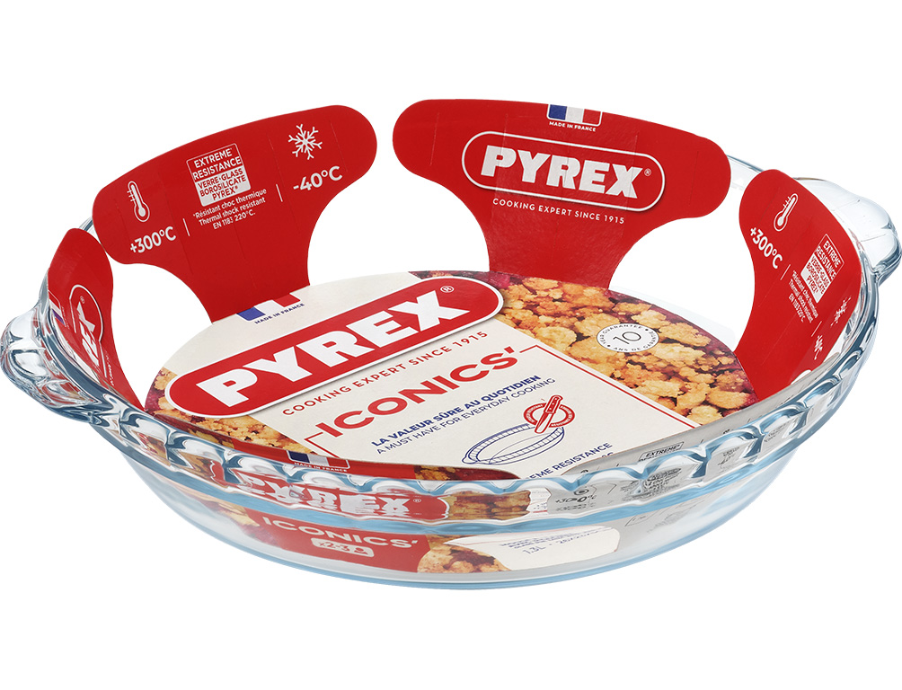 Форма стеклянная Pyrex, рефленая с ручками, 26х23см, 1,3л, 501076201065