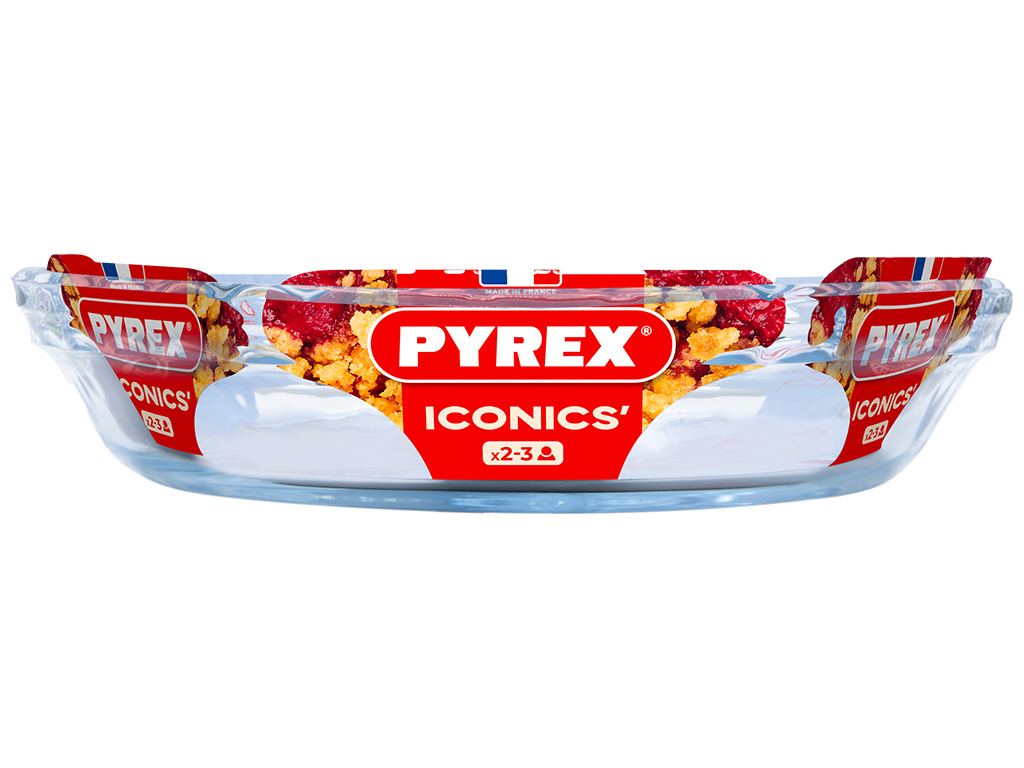 Форма стеклянная Pyrex, рефленая с ручками, 26х23см, 1,3л, 501076201065
