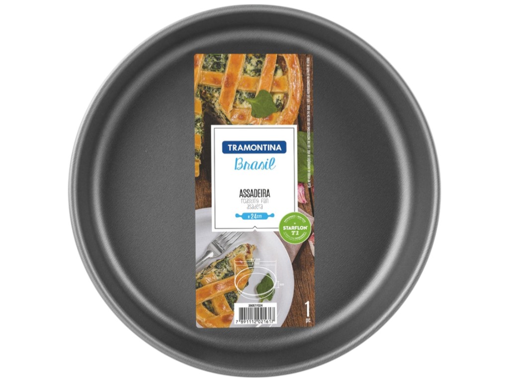 Форма для выпечки Tramontina Brasil, круглая, алюминий, 22см, цвет черный