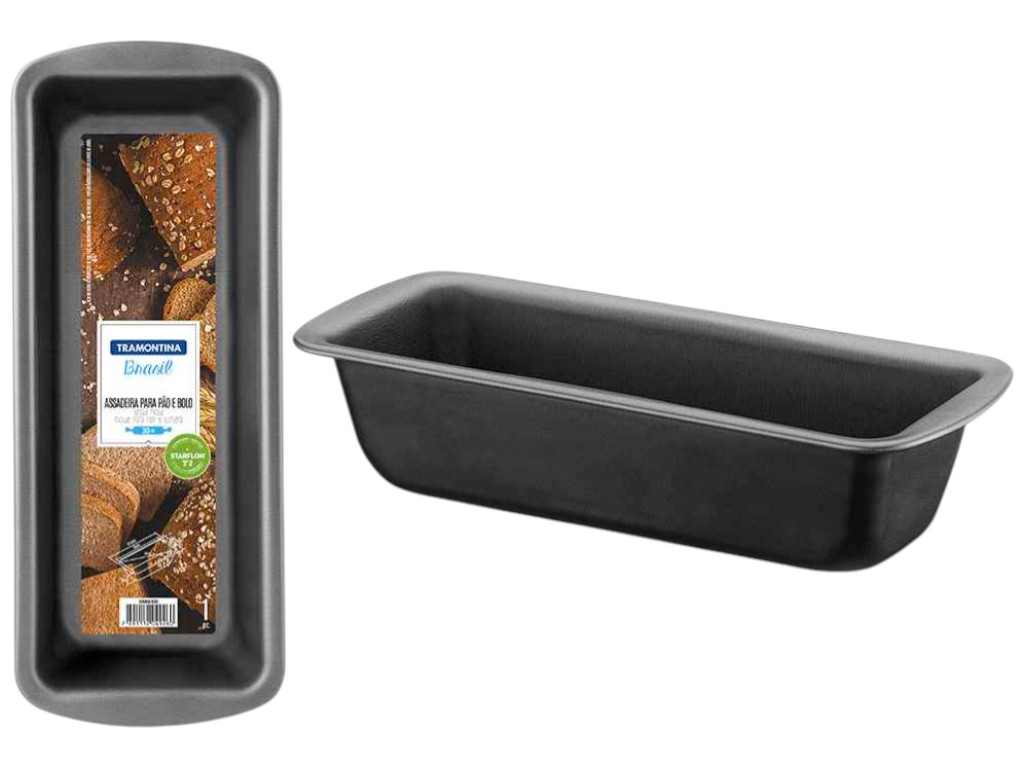Форма для хлеба и кекса Tramontina Brasil, алюминий, 22см, цвет графит