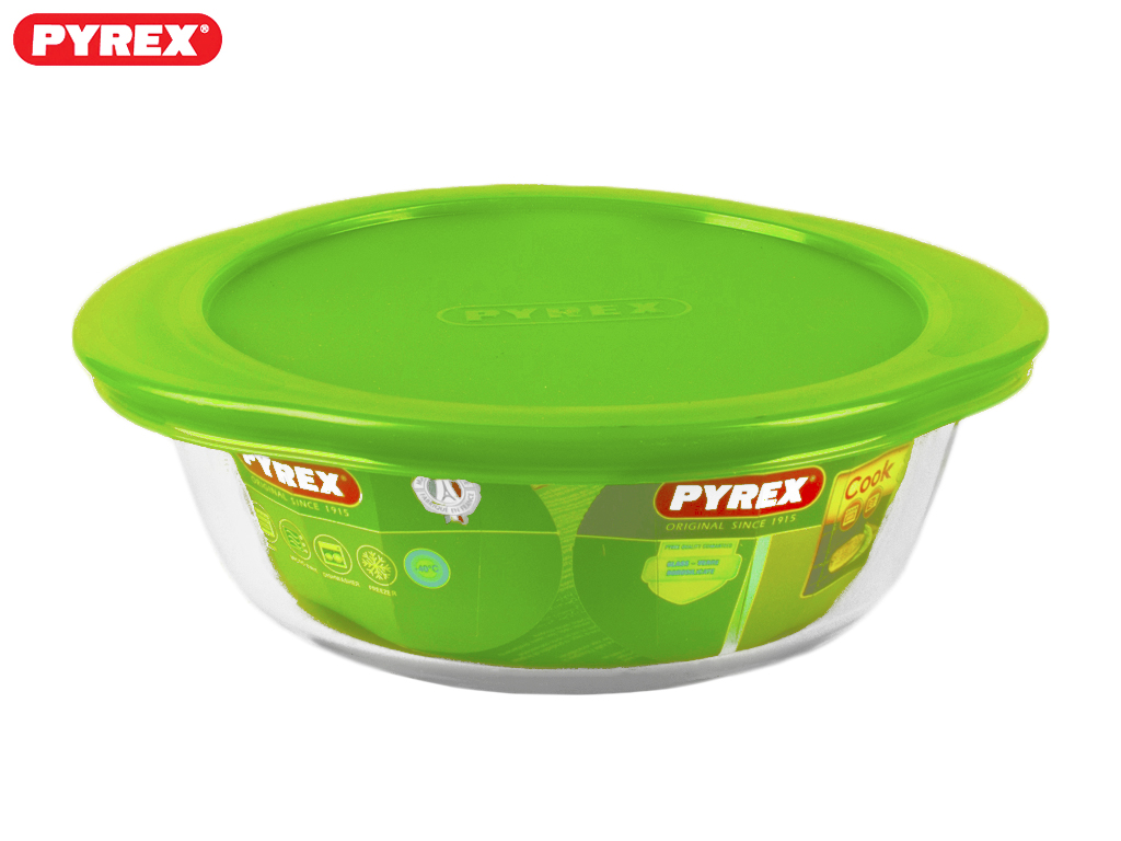 Деко (жаровня) термоскло Pyrex "Cook & Store" кругле з кришкою 20см 1л 20060