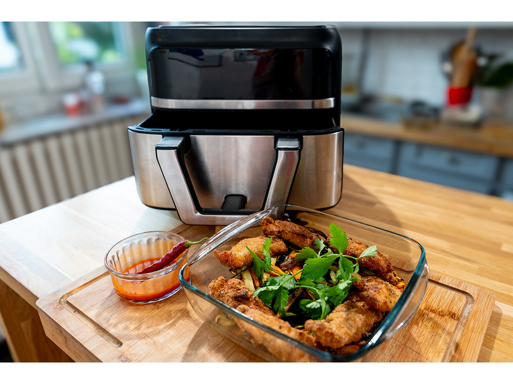 Форма для запекания PYREX Airfryer, боросиликатное стекло, квадратная, 20×17×6см, 1л