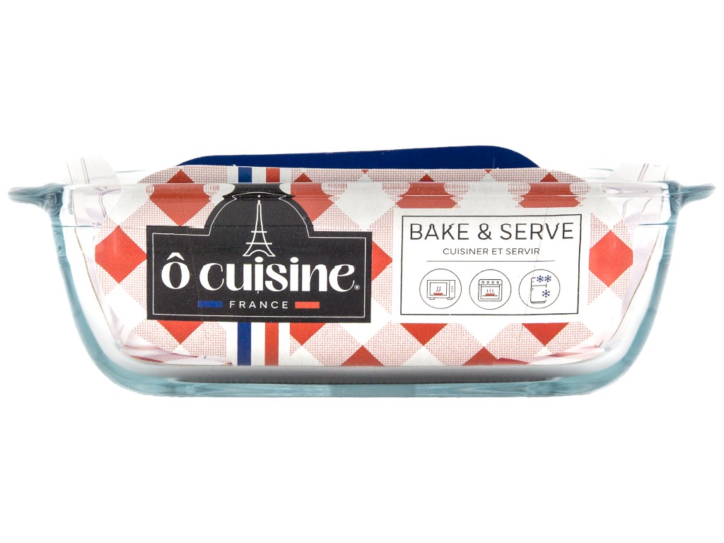 Форма для запекания O Cuisine, квадратная, боросиликатное стекло, 1л, 22×17×6см, цвет прозрачный