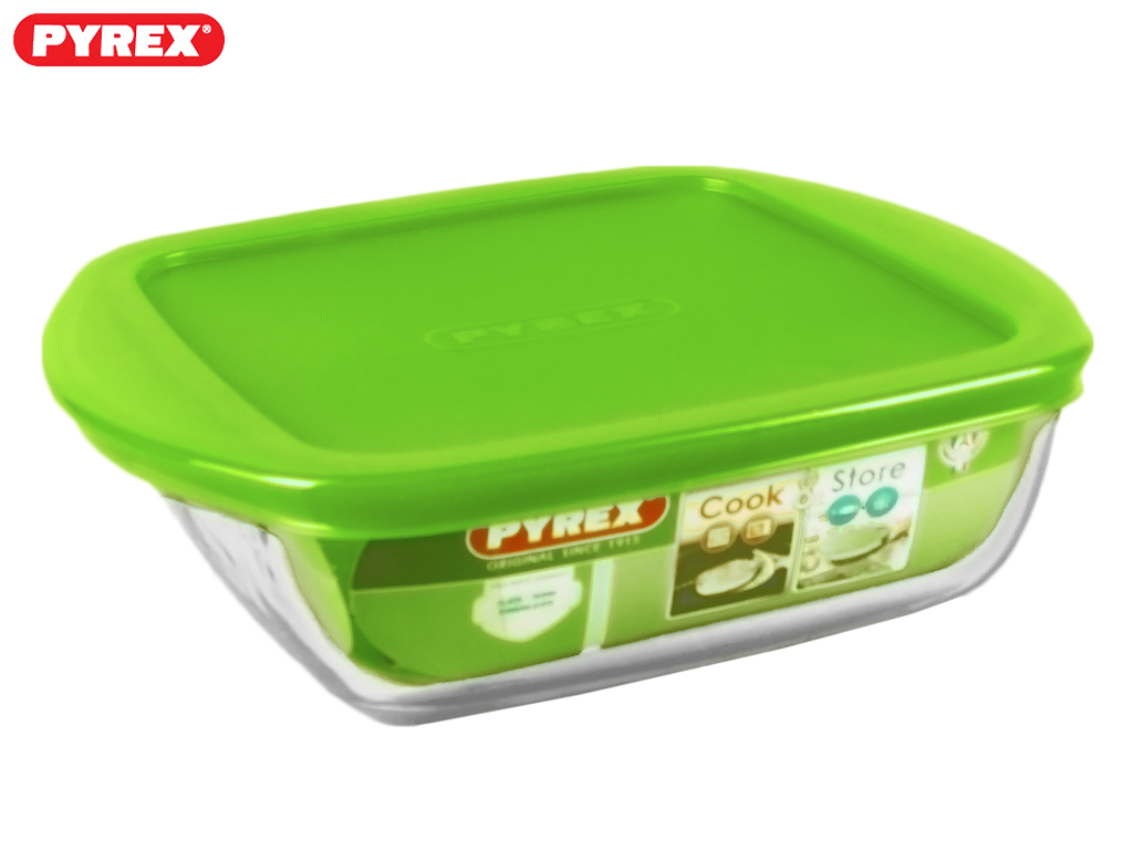 Деко (жаровня) термоскло Pyrex "Cook & Store" квадратне з кришкою 20см 1л 20091