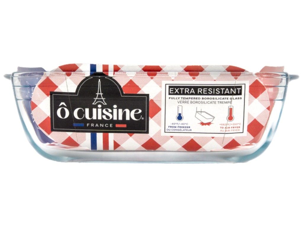 Форма для запекания О Cuisine, квадратная, боросиликатное стекло, 2,2л, 25×22×7см, цвет прозрачный