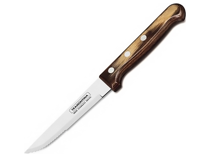 Нож Tramontina Polywood Jumbo для стейка, 12,7см, цвет орех, 1шт, 2063778660010