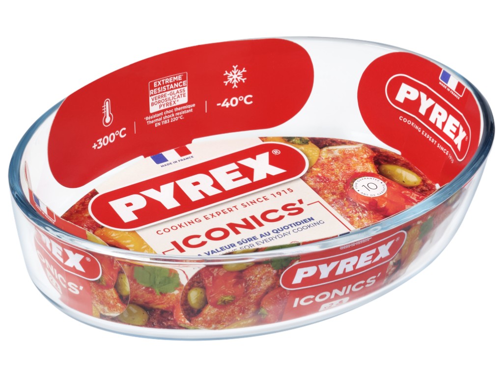 Форма для запікання Pyrex Essentials, овальна, боросилікатне скло, 1,6л, 26х18х6 см